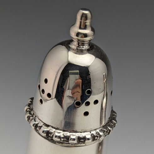 British vintage silver plate seasoning container pair